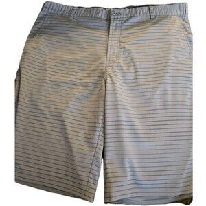 Nike Golf Tour Performance Dri Fit Shorts Mens 40 Grey Pinstripe Flat Front EUC